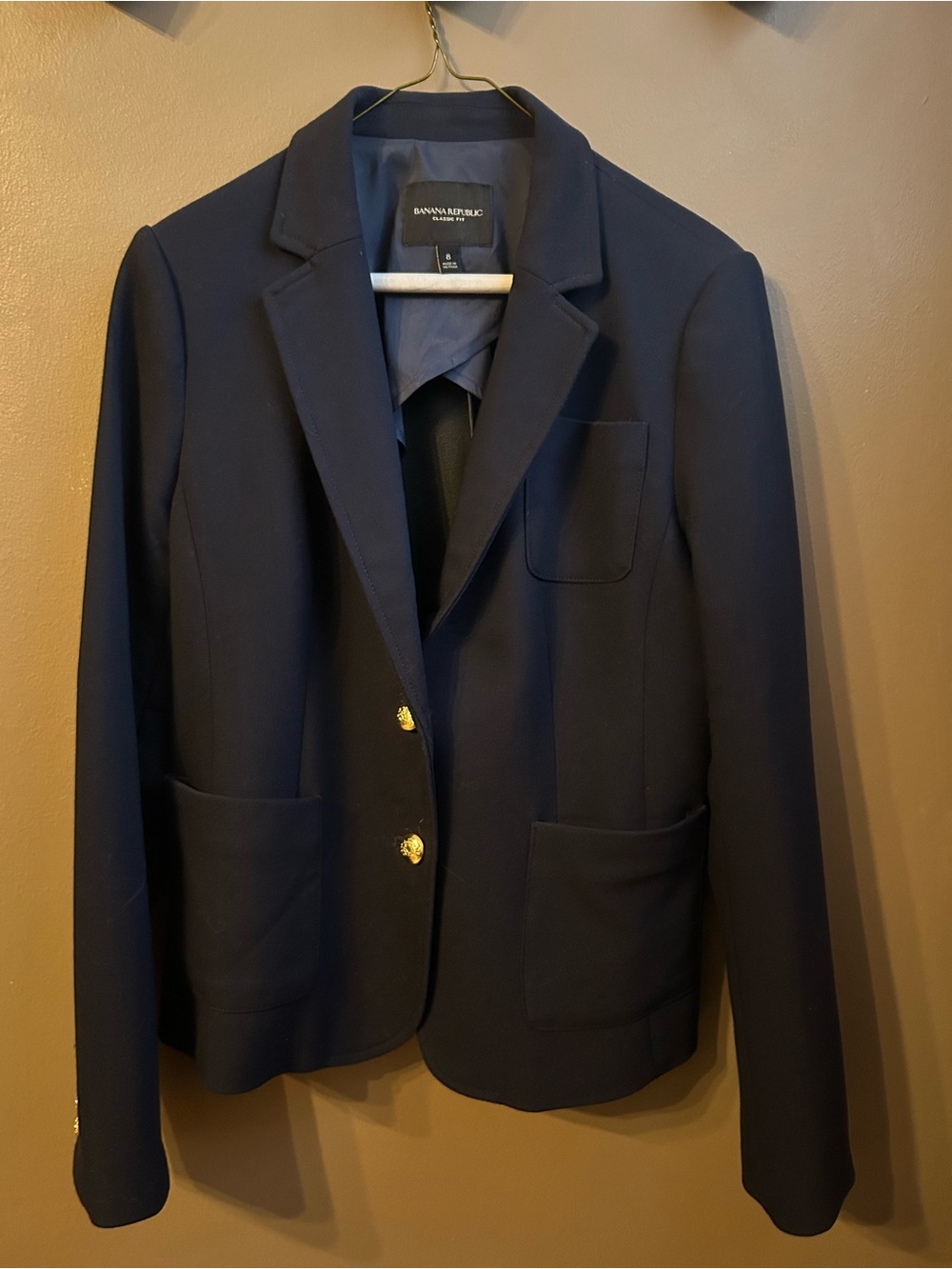 Banana Republic Navy Blazer with Gold Buttons